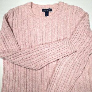 Karen Scott Pink Cable Knit Sweater Size S